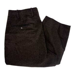 Kiton Napoli Mens Wool Dress Pants Sz 48 32x29.25 Brown Flat Front Made in Italy